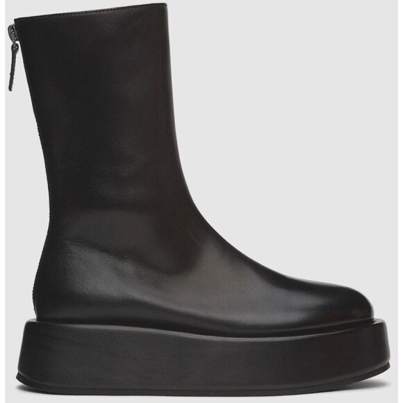 Marsell Piattaforma Boots Size 38 US 8 Womens Black Leather AS-IS $1525 - Picture 1 of 11
